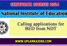 Calling Applications for BED from NDT 2024