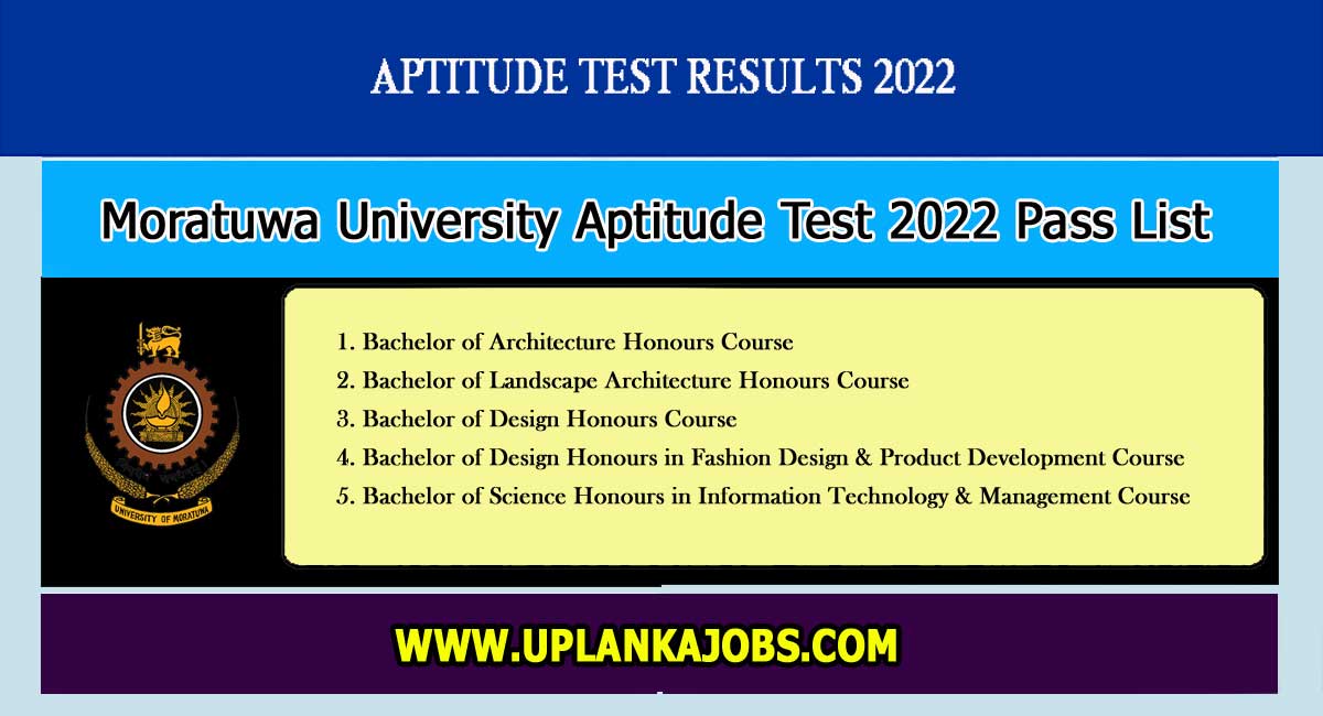 Moratuwa University Aptitude Test 2023 Pass List