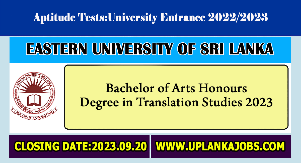 eastern-university-translation-studies-aptitude-test-application-2023-uplankajobs
