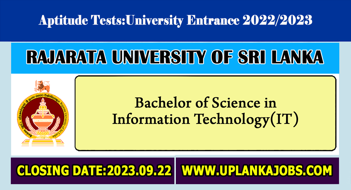 Rajarata University Aptitude Test Result 2023