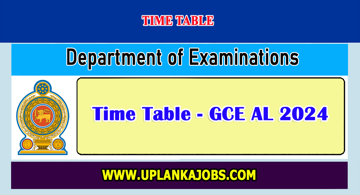 Time Table of GCE AL 2024 Department of Examinations, Sri Lanka